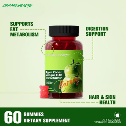 Drmarkhealth Apple Cider Vinegar Gummies with B12 Multivitamin