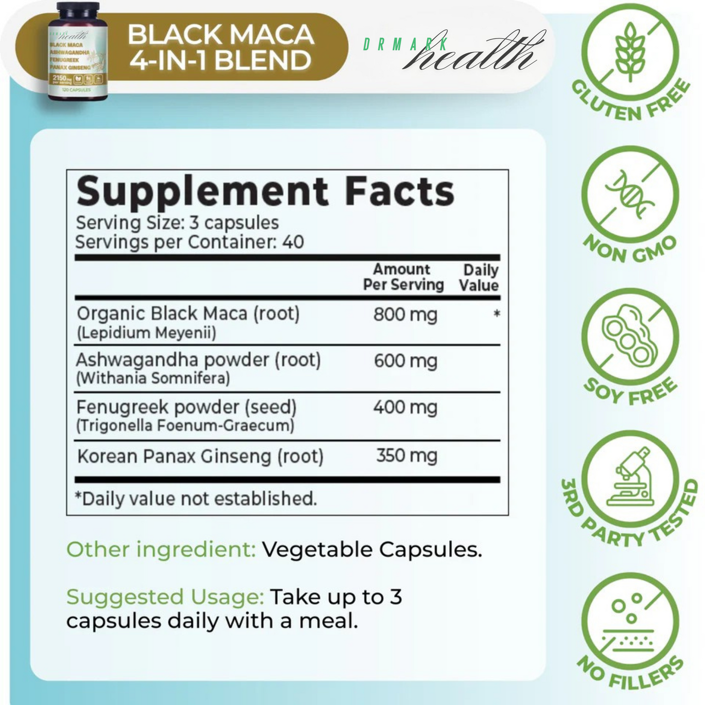 Drmarkhealth4-in-1 Black Maca+ Blend