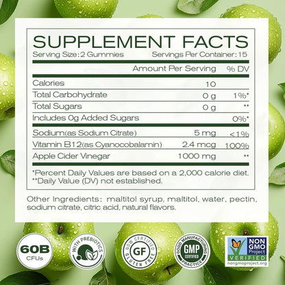 Drmarkhealth Apple Cider Vinegar Gummies with B12 Multivitamin