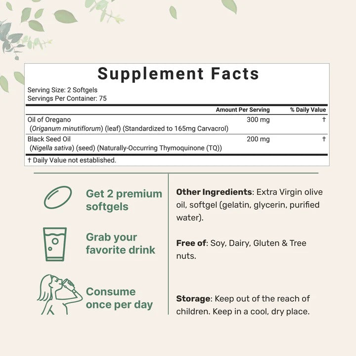 Micro Ingredients Oregano Oil with Black Seed Oil
