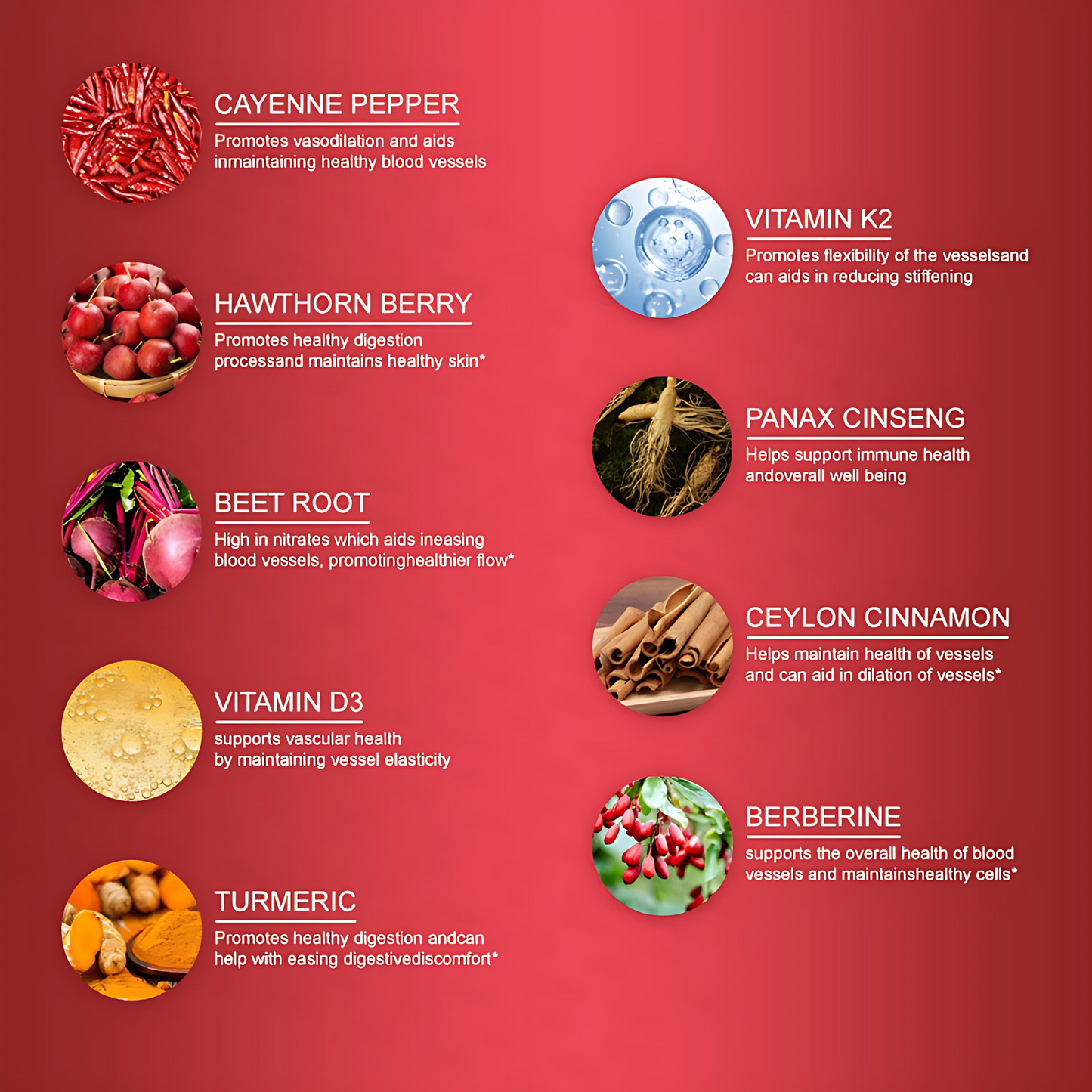 Cayenne Pepper Hawthorn Beet Root Turmeric Vitamin K2+D3 Liquid Drops